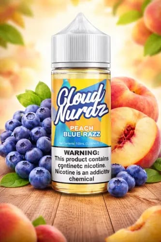 نكهة كلاود نيردز بلو راز بيري خوخ Cloud Nurdz Blue...