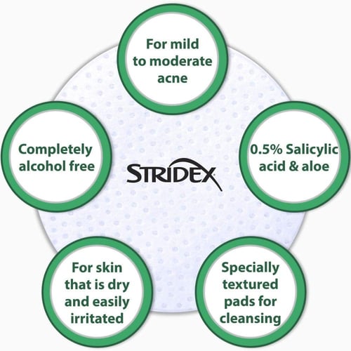 ستريدكس مسحات قطنية مكافحة حب الشباب بالصبار للبشر...