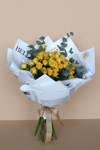 باقة بالبيبي روز الأصفر الزاهي