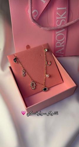 سلسال Swarovski تشوكر فضي