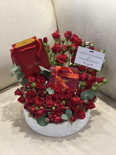 فازه Red Velvet Marble