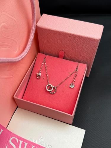 سلسال Swarovski حلق فضي