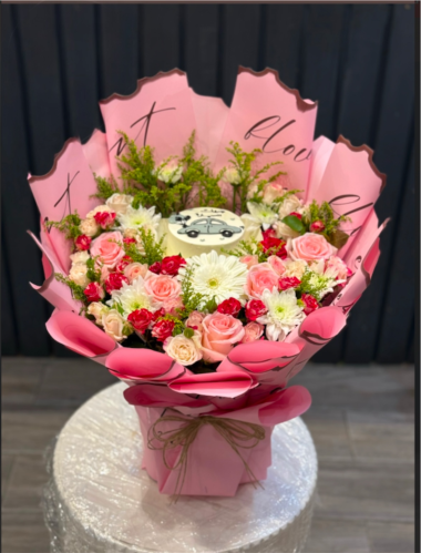 بوكيه Pink Bloom Cake