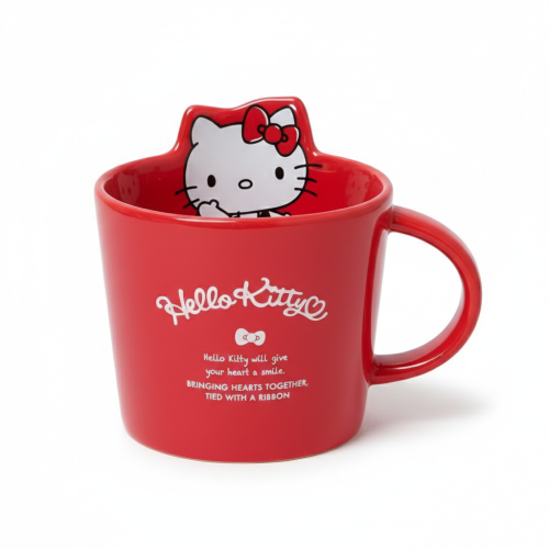 كوب هلو كيتي باللون الأحمر من السيراميك سعة 350 مل...