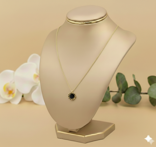 قلادة ستيل بلونين لكل جهة اسود و أبيض