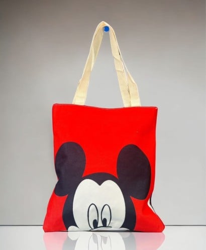توت باق شنطة يد قماشية نسائية شخصية ميكي ماوس طباع...