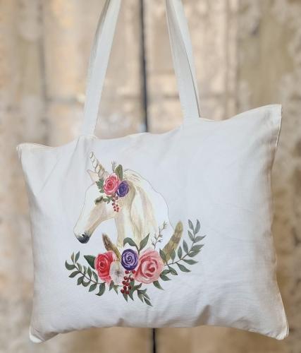 توت باق قماشية نسائية طباعة بارزة شخصية يونيكورن ذ...