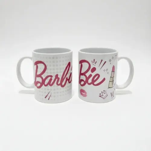 كوب سيراميك بتصميم باربي العصري (Barbie) - أبيض