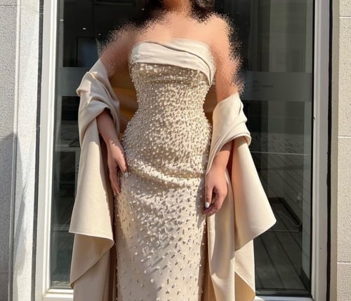 فستان بتطريز راقي