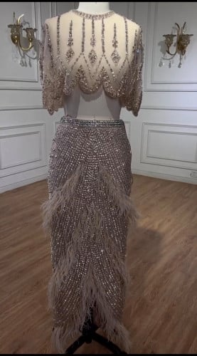 فستان بتطريز كرستال فاخر