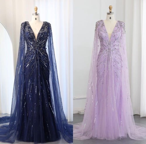 فستان بكاب وتطريز راقي