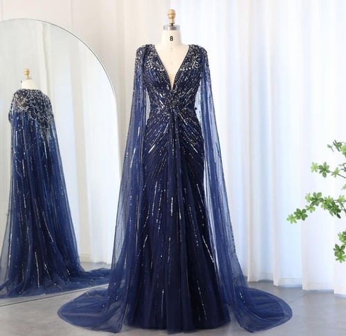 فستان بكاب وتطريز راقي