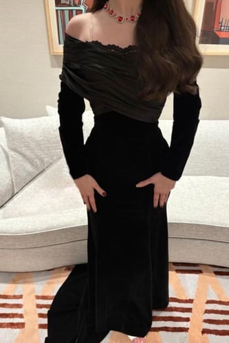 فستان سهرة أنيق لون اسود