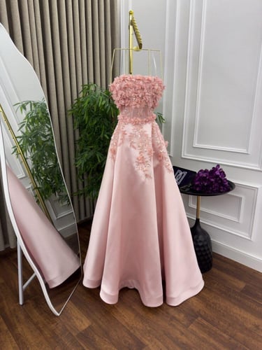 فستان سهره ميكادو تطريز مورد