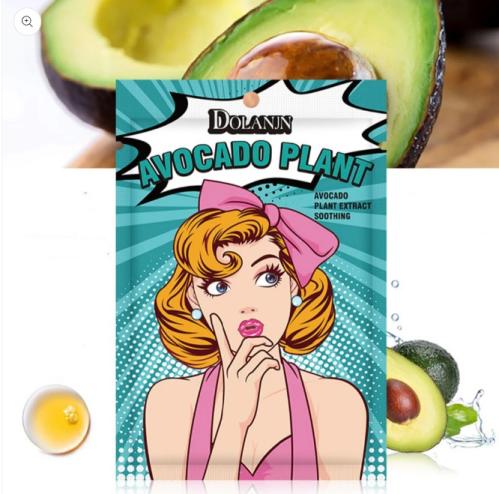 Face mask with avocado plant