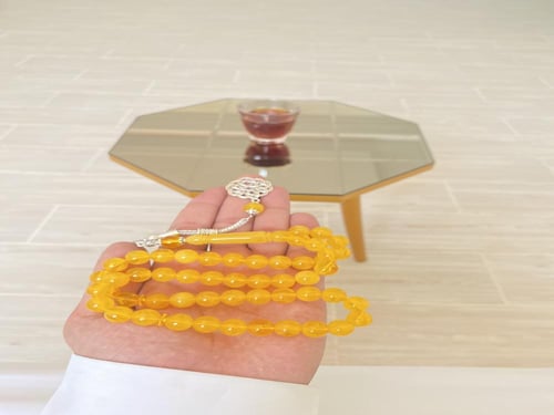 سبحة بكلايت تراب الكهرمان