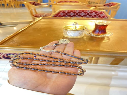 سبحة بكلايت بني عسلي مكحل بأسود