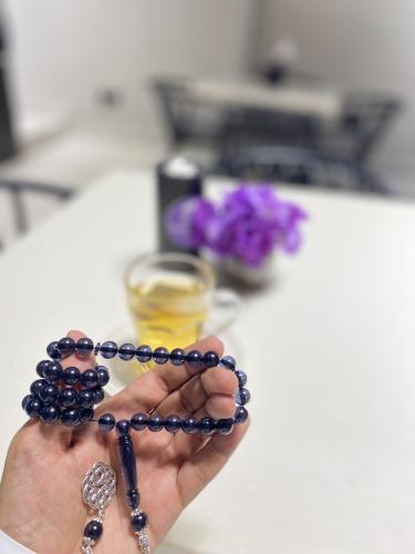 سبحة بكلايت شفاف اسود مكحل