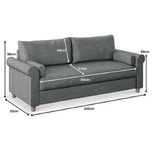 كنب كلاسيكي بلون رمادي غامق