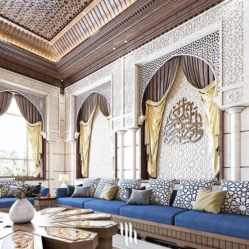 مجالس مغربي بتصميم اسلامي فاخر