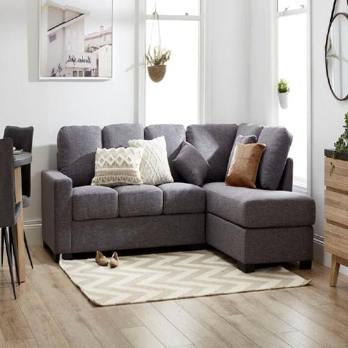 كنب زاوية لون رمادي داكن