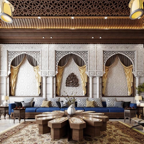 مجالس مغربي بتصميم اسلامي فاخر