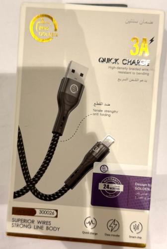 كيبل قماش ضد القطع من قولدن بلس يو اس بي 1m ايفون...