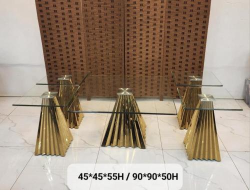 طقم طاولات 5 قطع ذهبي
