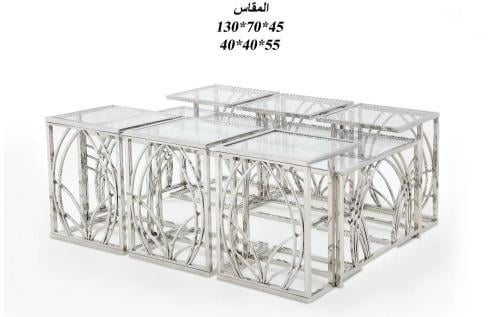 طقم طاولات 7 قطع زجاج