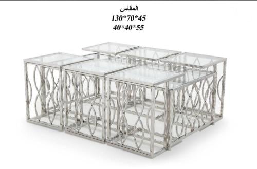 طقم طاولات 7 قطع زجاج