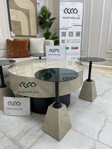 طقم طاولات 5 قطع بديل الرخام