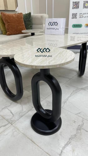 طقم طاولات 5 قطع بديل الرخام