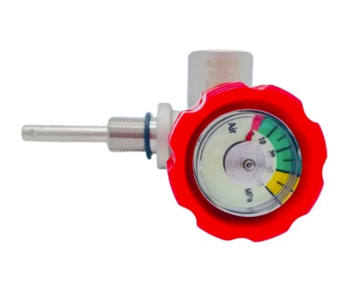 راس اسطوانة احمر مزود بساعة قراءة