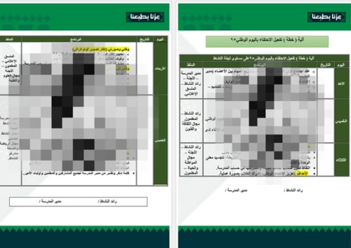 خطة اليوم الوطني (الطفولة المبكرة (رياض الأطفال و...