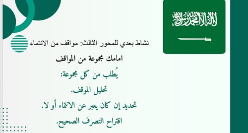 ورشة عمل - تعزيز السلوك الايجابي - الانتماء للوطن