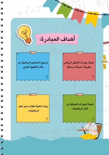 مبادرة الرياضيات للإبتدائي - يمكن وضع بيانات المعل...