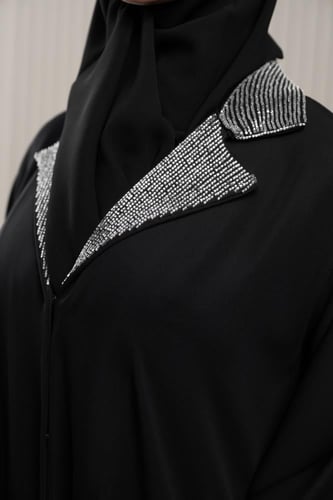 عباية ياقه قلاب خرز