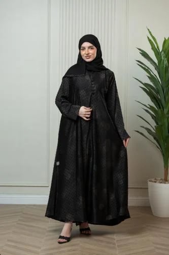 A printed fabric abaya with a straight cut
