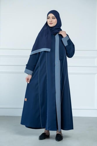 عباية قيطان خطوط ملون نص كلوش