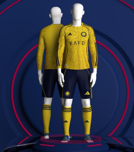 طقم النصر الأصفر الأساسي كم طويل بجودة ممتازة | لو...