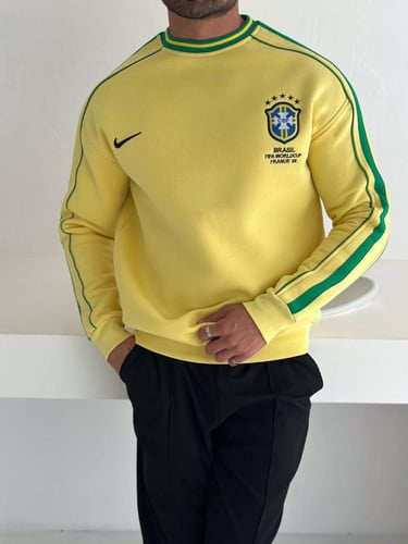 سويتر منتخب البرازيل الأصفر الكلاسيكي إصدار فرنسا...