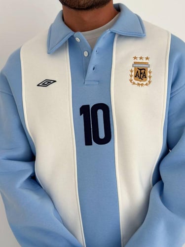 سويتر الأرجنتين الكلاسيكي رقم 10 بتصميم فاخر | لور...