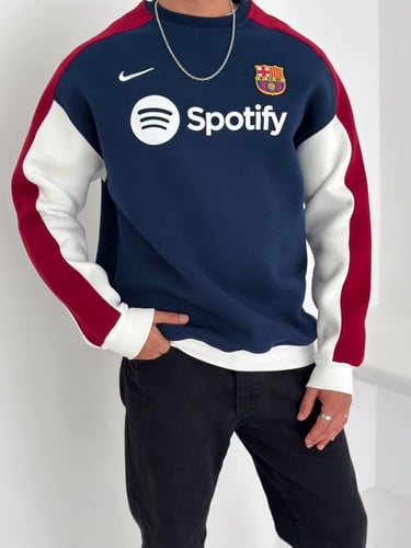 سويتر برشلونة الشتوي بتصميم Spotify الرسمي | لورد