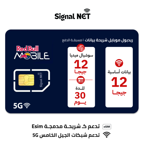 ريدبل موبايل شريحة بيانات | 12 جيجا | 30 يوم
