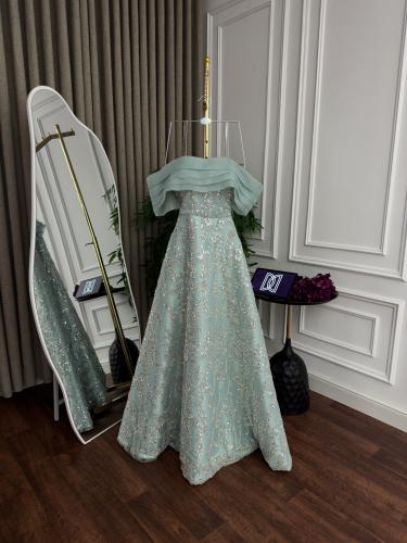 فستان سهره كلفه تطريز خرز كلوش