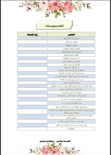 ملف انجاز مديرة المدرسة