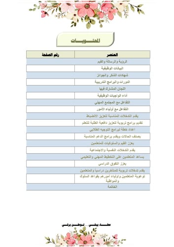 ملف انجاز الموجهة الطلابية