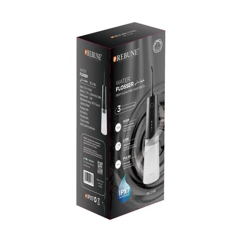 ريبيون جهاز خيط مائي للأسنان بشاشة LED أسود RE-218...