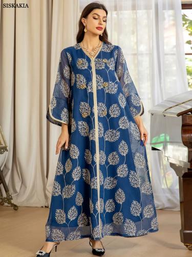 عباية شيفون مطرزة