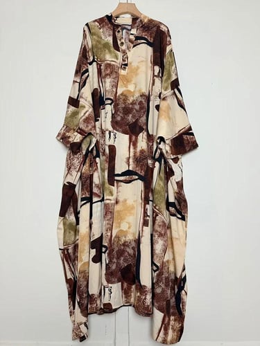 فستان كلاسيكي بطباعة مميزة